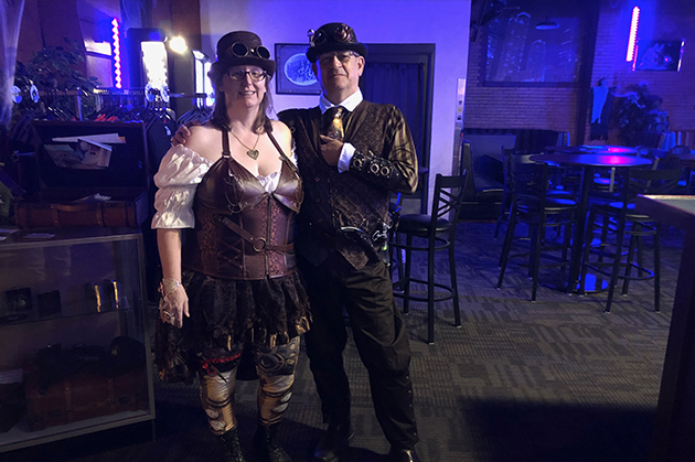 Jerry and Crystal in Steampunk styled attire