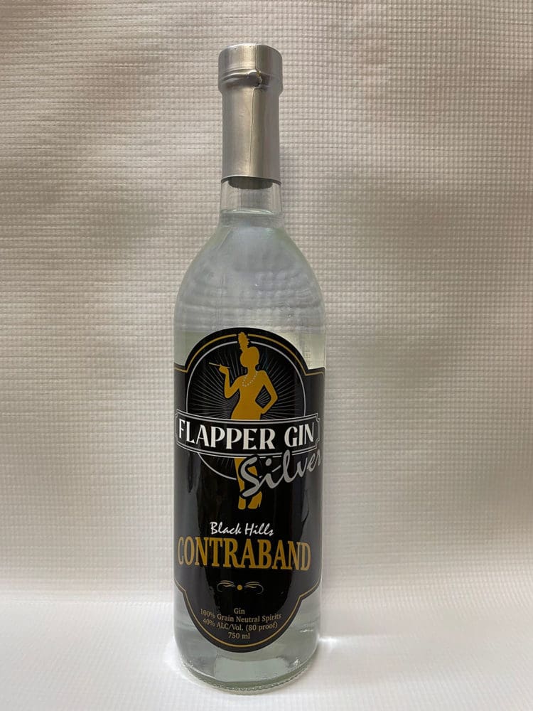 Black Hills Contraband bottle of Flapper Gin Silver